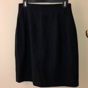 Black wool pencil skirt